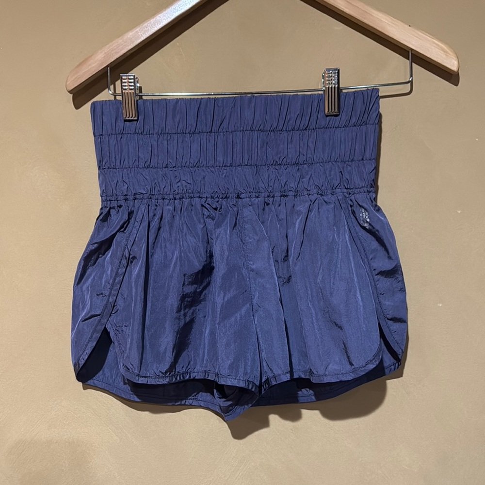 Free People High Waist Blue Shorts